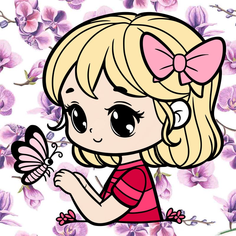 girl with a butterfly