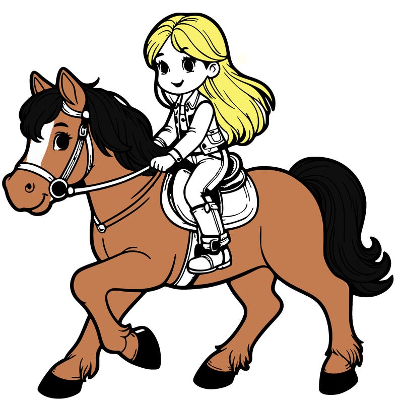 real horse riding girl