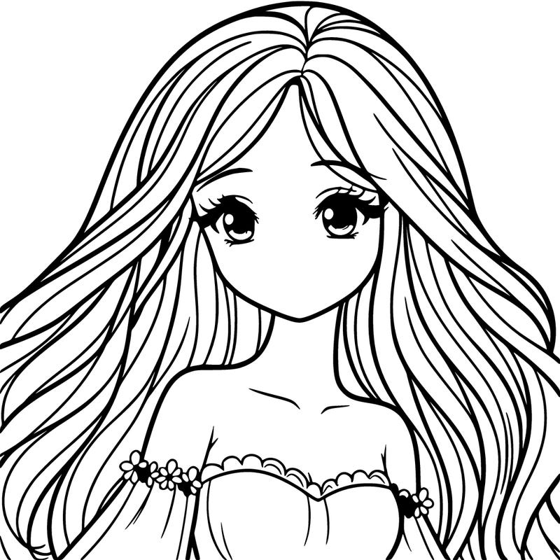 a beautiful girl with her hair down