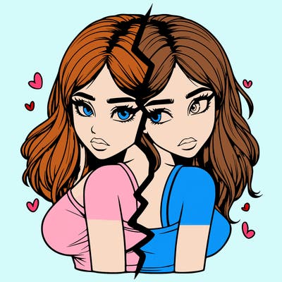 realistic girl split