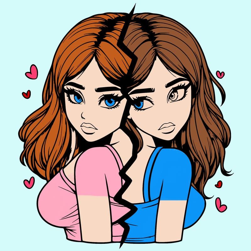 realistic girl split