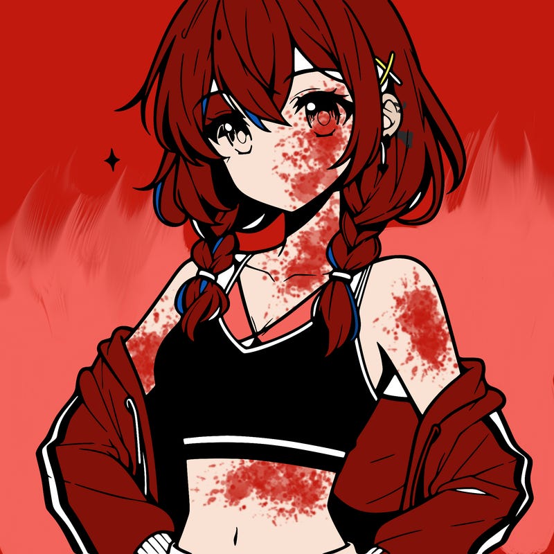 anime girl wearing crop top