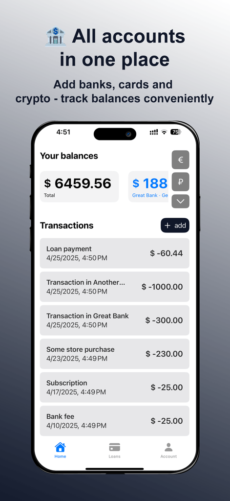 All Banks - Manage accouns - Utilities App | MWM