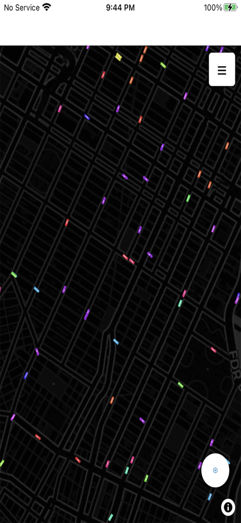 NYC live subway map - Real time tracking of NYC subways and buses on a dark interactive map