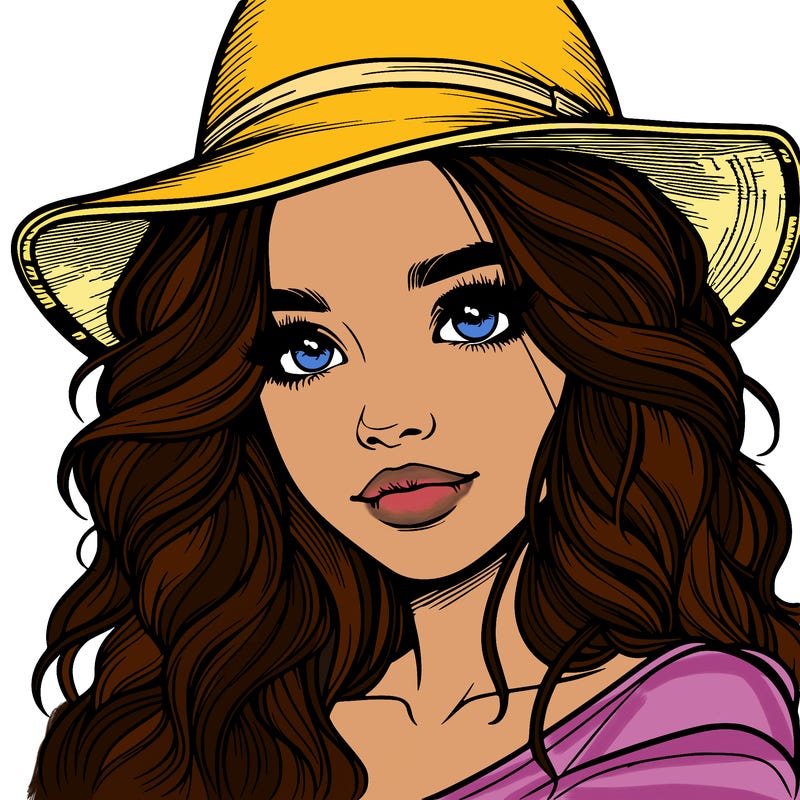 realistic girl with hat