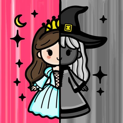 split princess and witch