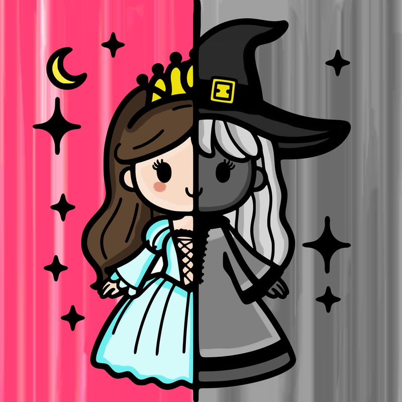 split princess and witch
