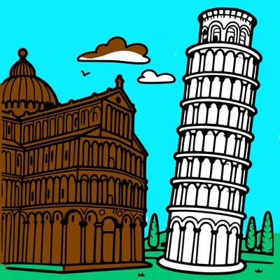 leaning tower of pisa, alone