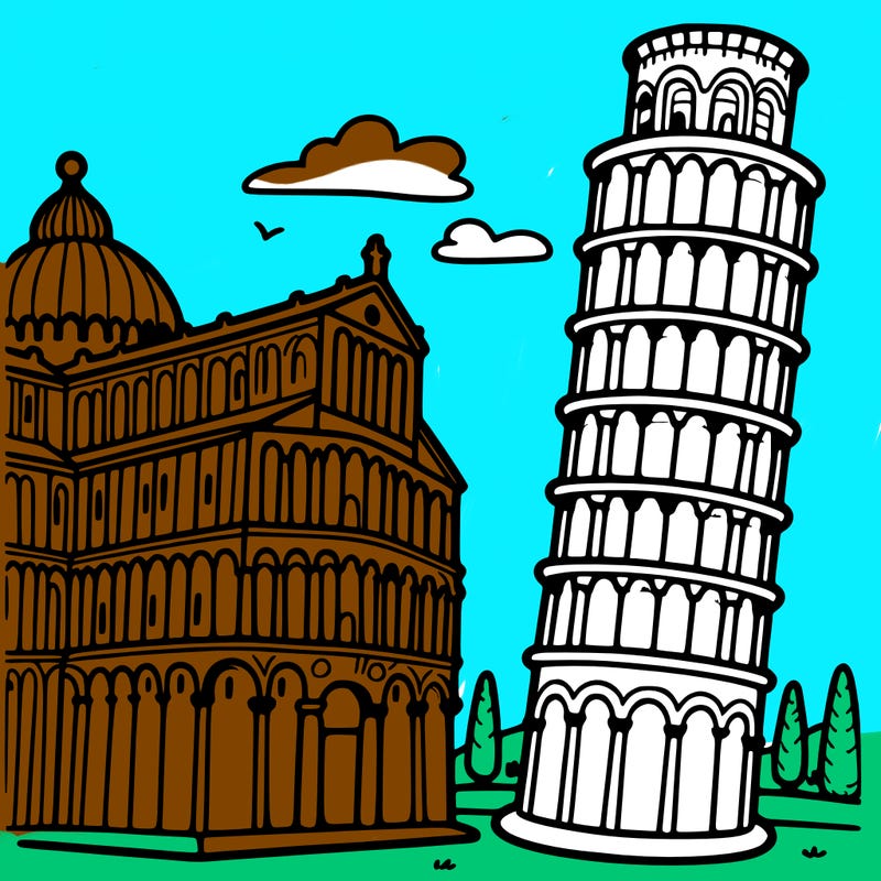 leaning tower of pisa, alone
