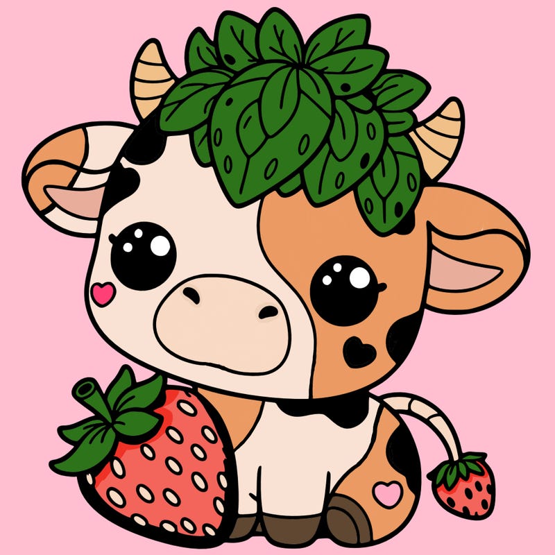 cute strawberry cow