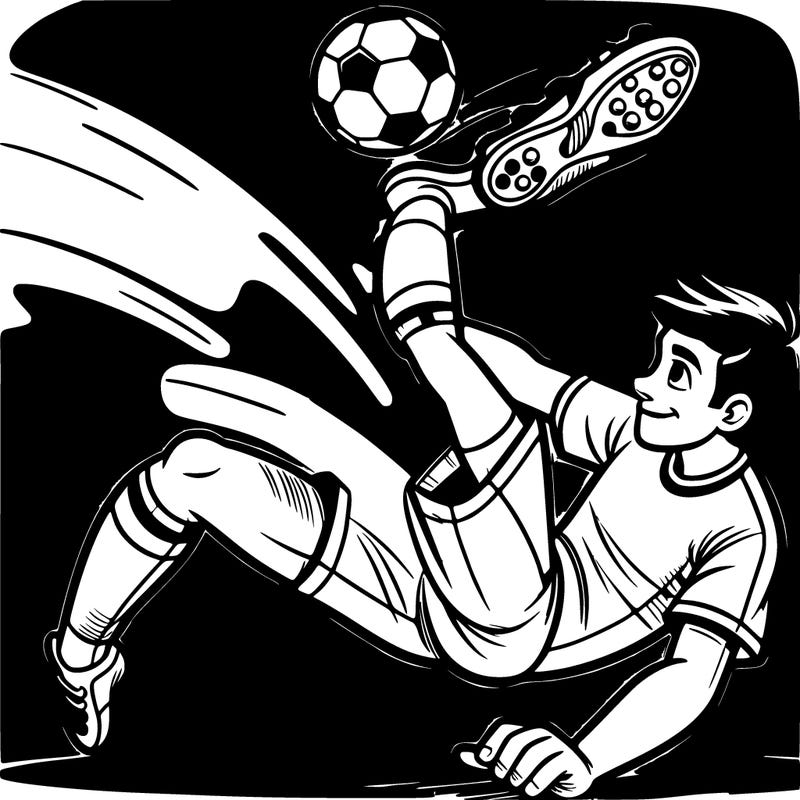 soccer player doing bicyicle kick