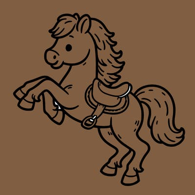 horse four legs rearing saddle