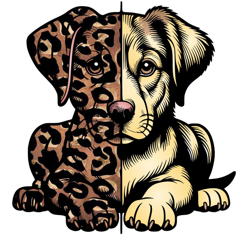 realistic dog split picture