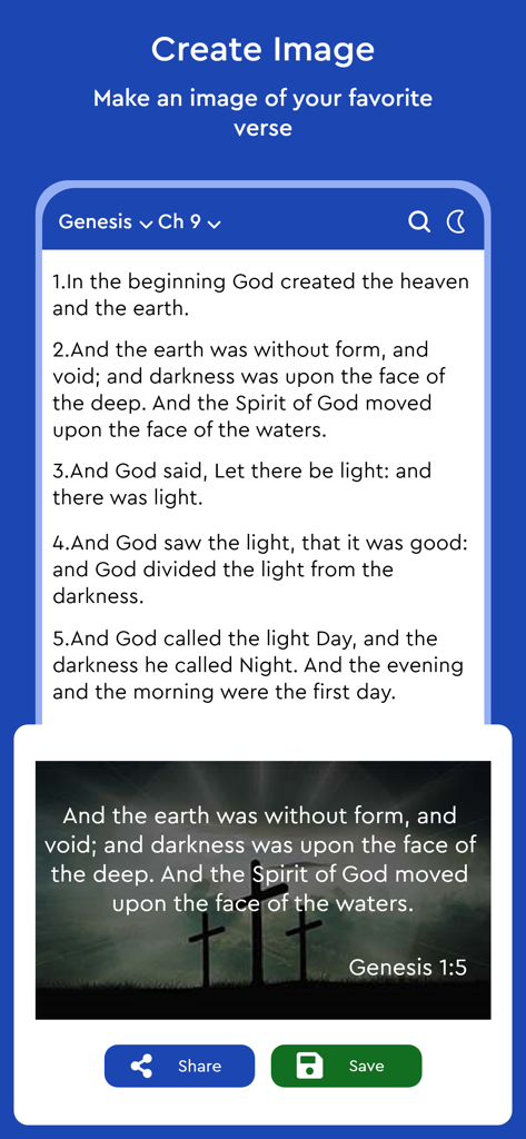 New Jerusalem Bible - NJB - Interface for creating and sharing custom images of Bible verses with background art.