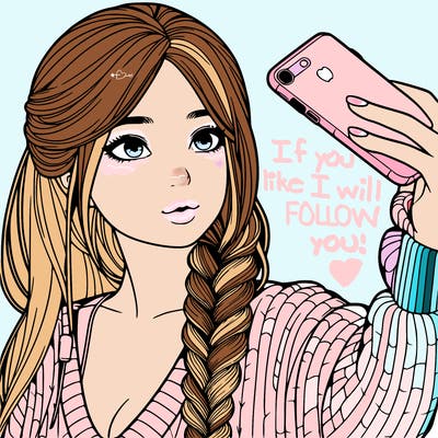 realistic girl, taking a selfie