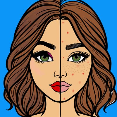 realistic girl split half