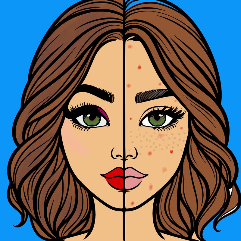 realistic girl split half