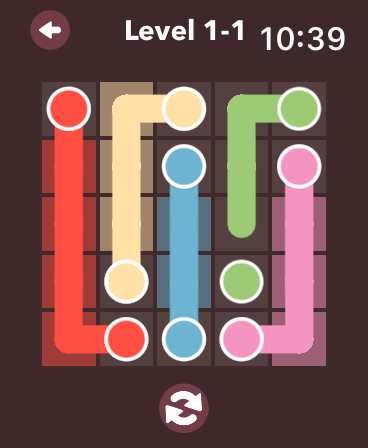 Color Flow - Watch Games - Minimalist color connection puzzle on a watch screen grid