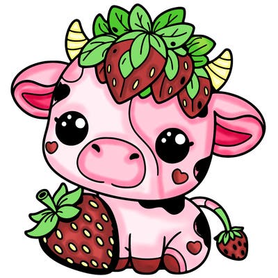 cute strawberry cow