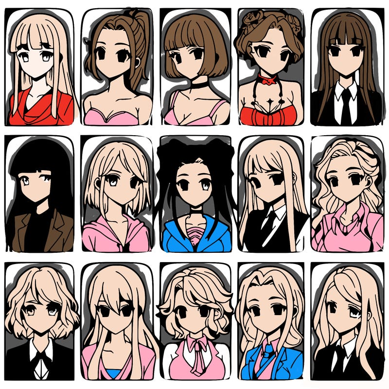 girls that look diffrent anime