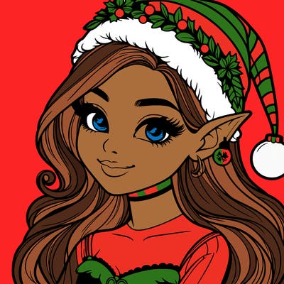 christmas girl elf realistic