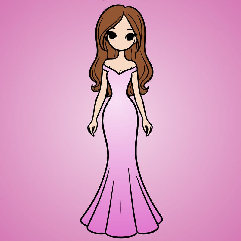 girl in long fitted dress