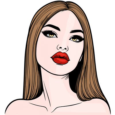 realistic woman with full lips
