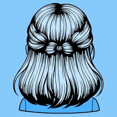 realistic girl  hairstyle