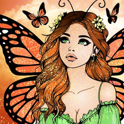 butterfly fairy realistic girl