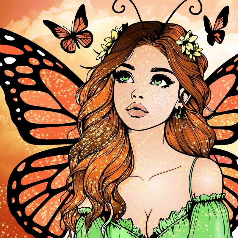 butterfly fairy realistic girl