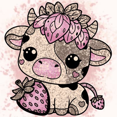 cute strawberry cow