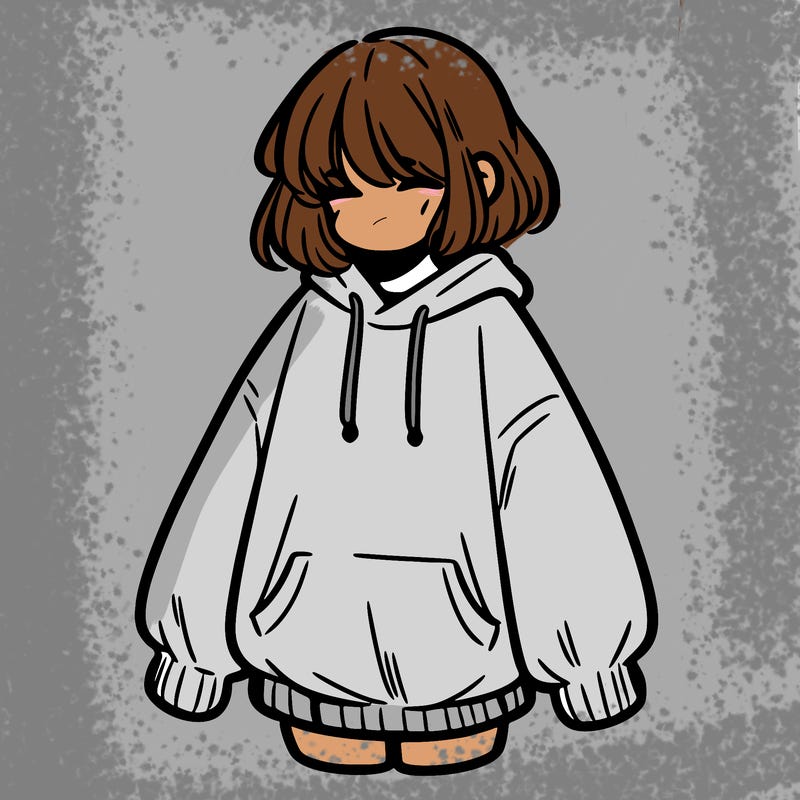 girl in baggy sweat shirt