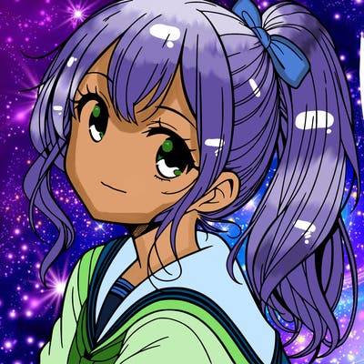manga girl with ponytail