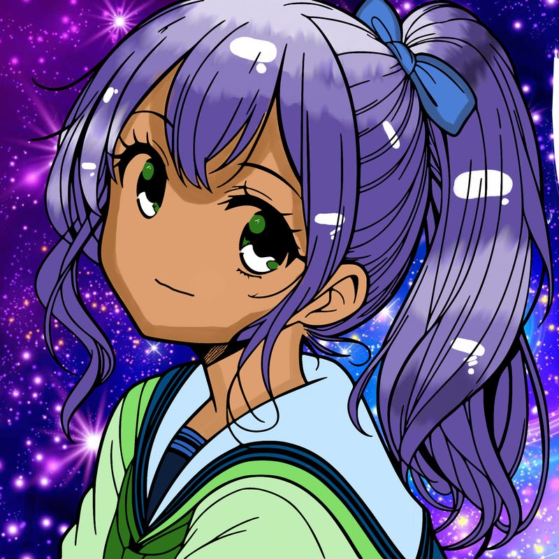 manga girl with ponytail