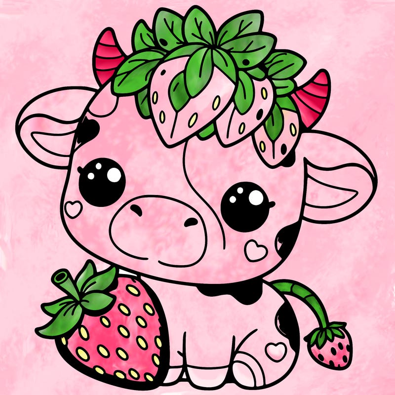 cute strawberry cow