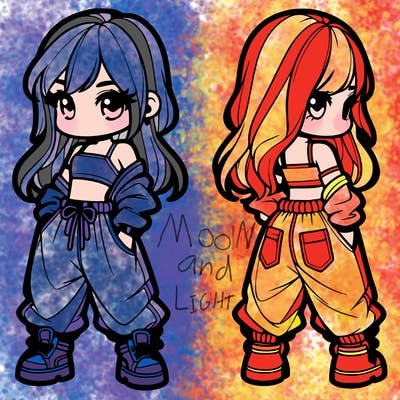 girl in crop top and baggy pants