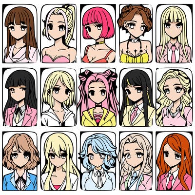 girls that look diffrent anime