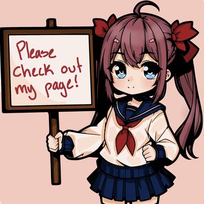 anime girl holding a sign