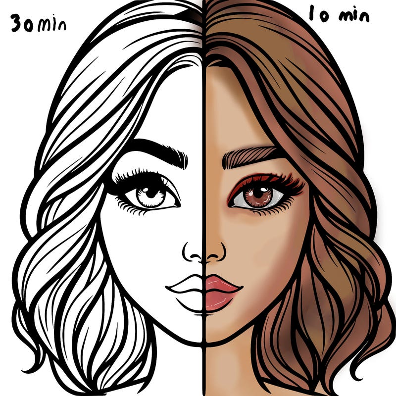 realistic girl split half