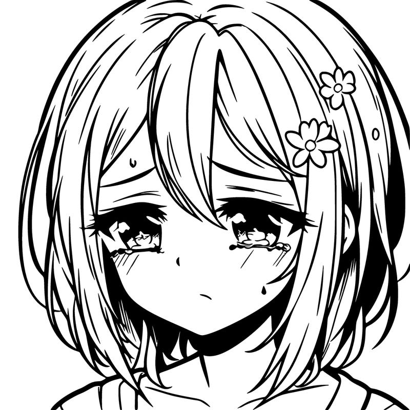 manga girl sadness