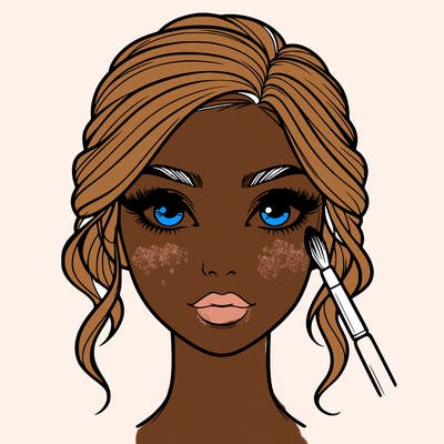 realistic person with makeup