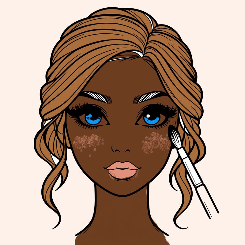 realistic person with makeup