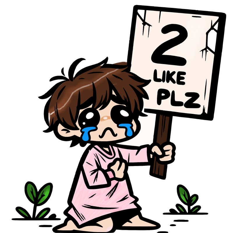 small poor toddler crying with sign that says 2 like plz