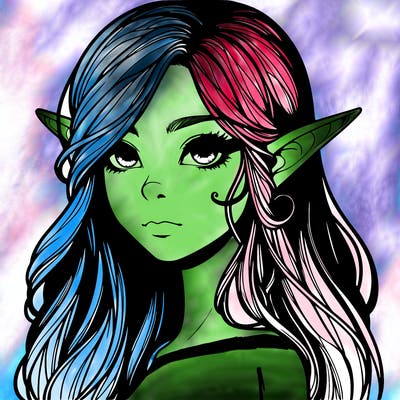 elf girl realistic dark fantasy