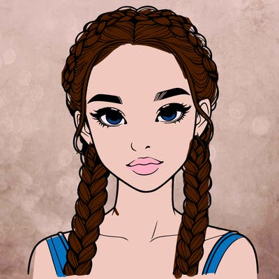 realistic girl with braids