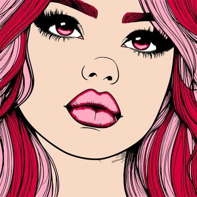 really realistic girl with lips