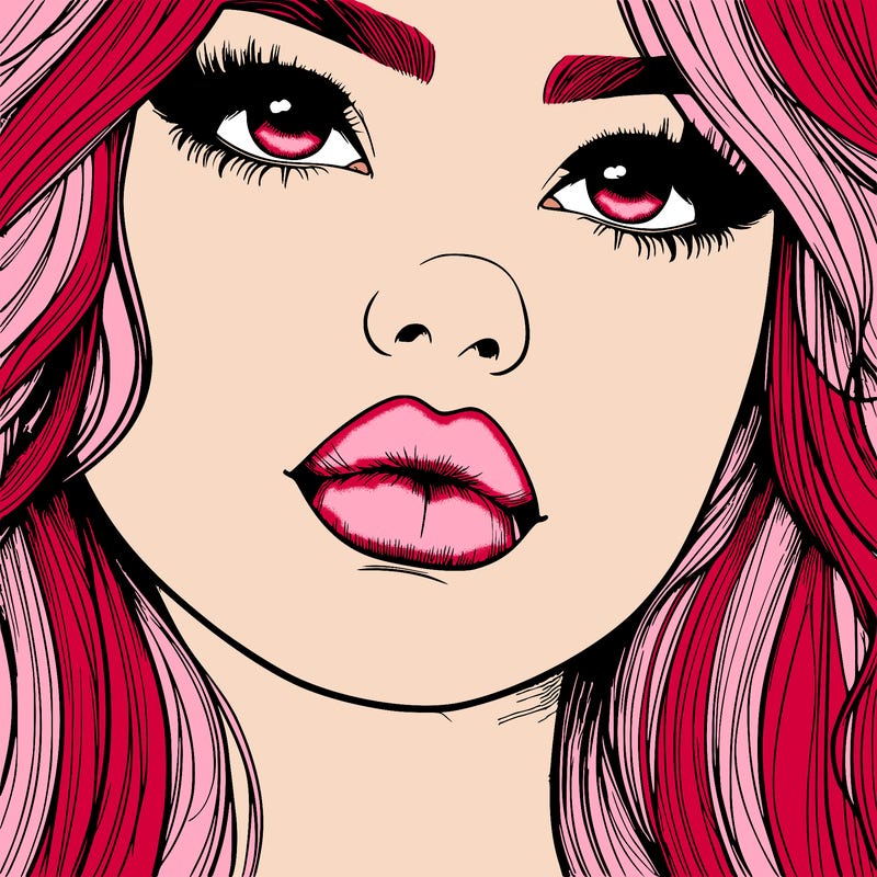 really realistic girl with lips