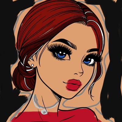 realistic girl with lashes