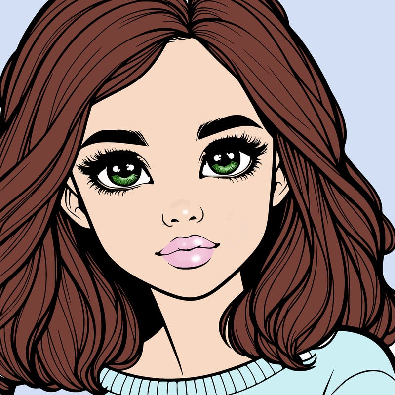 realistic girl whith cute eyes