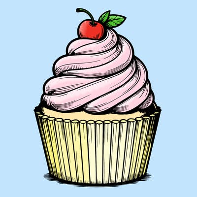 realistic cupcake